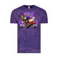 Cloud Purple Mardi Gras Truck With Farm Animals Vintage Tee - RanaPortraitStore