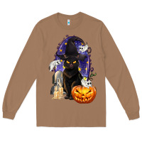 Toasted Coconut Halloween Cat and Pumpkin Long Sleeve Tee - texasbilliewilder