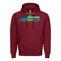 Burgundy fishing dad  libbey glass Zipper Hoodie - HRA Design Shop