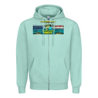 Seafoam fishing dad  libbey glass Zipper Hoodie - HRA Design Shop