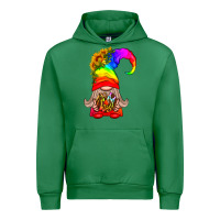 Emerald LGBTQ+ Pride Gnome With Donut Urban Hoodie - BundleAndBundleShop