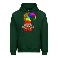 Forest Green LGBTQ+ Pride Gnome With Donut Urban Hoodie - BundleAndBundleShop