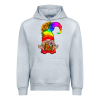 Heather Grey LGBTQ+ Pride Gnome With Donut Urban Hoodie - BundleAndBundleShop