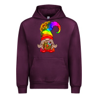 Mauve Wine LGBTQ+ Pride Gnome With Donut Urban Hoodie - BundleAndBundleShop