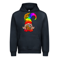 Navy LGBTQ+ Pride Gnome With Donut Urban Hoodie - BundleAndBundleShop