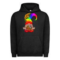Pigment Black LGBTQ+ Pride Gnome With Donut Urban Hoodie - BundleAndBundleShop