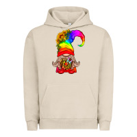 Pigment French Oak LGBTQ+ Pride Gnome With Donut Urban Hoodie - BundleAndBundleShop