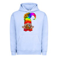 Pigment Grape Ice LGBTQ+ Pride Gnome With Donut Urban Hoodie - BundleAndBundleShop