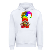 White LGBTQ+ Pride Gnome With Donut Urban Hoodie - BundleAndBundleShop