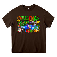 Chocolate Brown christmas truck Heavy Core Tee - SublimationCraftShop