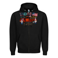 Black home of the brave Zipper Hoodie - CowhideDigitalArt