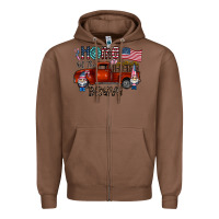 Chestnut home of the brave Zipper Hoodie - CowhideDigitalArt