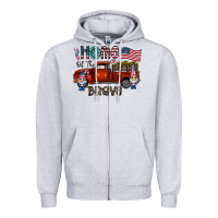 Heather Grey home of the brave Zipper Hoodie - CowhideDigitalArt