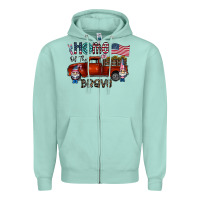 Seafoam home of the brave Zipper Hoodie - CowhideDigitalArt