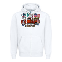 White home of the brave Zipper Hoodie - CowhideDigitalArt