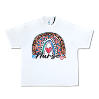 White nurse rainbow Urban Heavy Tee - Zillion Design Studio