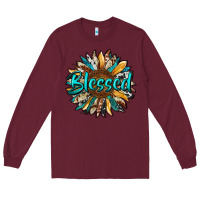 Burgundy blessed sunflower Long Sleeve Tee - RanaPortraitStore