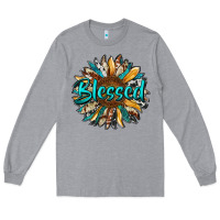 Heather Grey blessed sunflower Long Sleeve Tee - RanaPortraitStore
