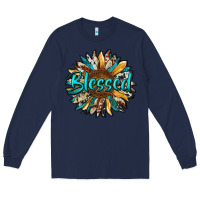 Navy blessed sunflower Long Sleeve Tee - RanaPortraitStore