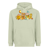 Matcha childhood cancer ribbon and coffee cups Heavyweight Hoodie - AdoDesignShop