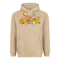 Mushroom childhood cancer ribbon and coffee cups Heavyweight Hoodie - AdoDesignShop