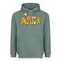 Sage childhood cancer ribbon and coffee cups Heavyweight Hoodie - AdoDesignShop