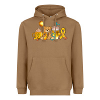 Toasted Coconut childhood cancer ribbon and coffee cups Heavyweight Hoodie - AdoDesignShop