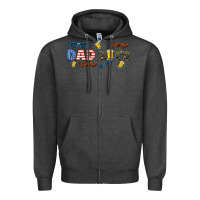 Charcoal Heather dad life  libbey glass Zipper Hoodie - HRA Design Shop