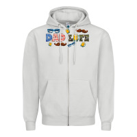 Dove Grey dad life  libbey glass Zipper Hoodie - HRA Design Shop