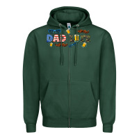 Sports Green dad life  libbey glass Zipper Hoodie - HRA Design Shop