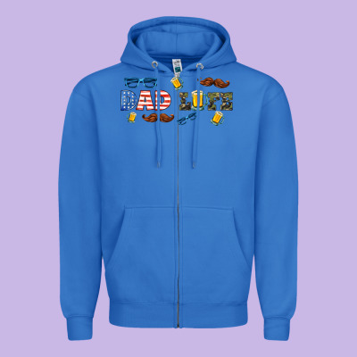 Dad Life  Libbey Glass Zipper Hoodie Designed By Hra Design Shop
