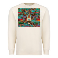 Sandshell western serape leopard bull skull turquoise tumbler Premium Sweatshirt - Artiststas