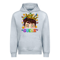Lgbtq+ Queer Portrait With Crown And Rainbow Urban Hoodie | Teevron