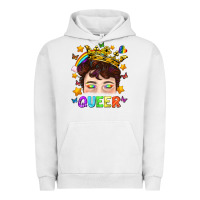 Pigment Lunar Rock LGBTQ+ Queer Portrait With Crown And Rainbow Urban Hoodie - BundleAndBundleShop