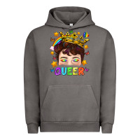Pigment Tornado LGBTQ+ Queer Portrait With Crown And Rainbow Urban Hoodie - BundleAndBundleShop