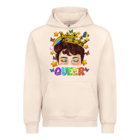 Sandshell LGBTQ+ Queer Portrait With Crown And Rainbow Urban Hoodie - BundleAndBundleShop