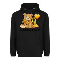 Black childhood cancer and cancer ribbon Heavyweight Hoodie - AdoDesignShop