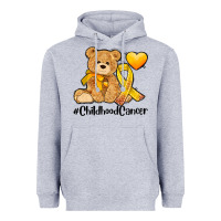 Heather Grey childhood cancer and cancer ribbon Heavyweight Hoodie - AdoDesignShop