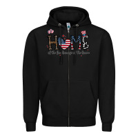 Black home of the free beacuse of the brave Zipper Hoodie - CowhideDigitalArt