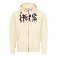Sandshell home of the free beacuse of the brave Zipper Hoodie - CowhideDigitalArt