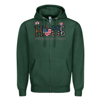 Sports Green home of the free beacuse of the brave Zipper Hoodie - CowhideDigitalArt