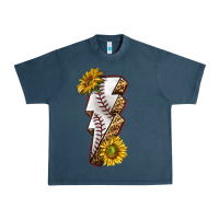 Midnight Navy sport baseball  lightning bolt Urban Heavy Tee - texasbilliewilder