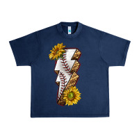 Navy sport baseball  lightning bolt Urban Heavy Tee - texasbilliewilder