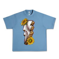 Pebble Blue sport baseball  lightning bolt Urban Heavy Tee - texasbilliewilder