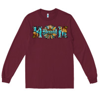Burgundy blessed mom Long Sleeve Tee - RanaPortraitStore