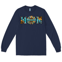 Navy blessed mom Long Sleeve Tee - RanaPortraitStore