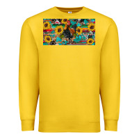 Lemon western coop animals rooster sunflowers cowhide wooden serape glitter Premium Sweatshirt - Artiststas