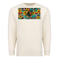 Western Coop Animals Rooster Sunflowers Cowhide Wooden Serape Glitter Premium Sweatshirt | Teevron