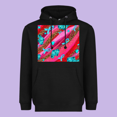 Cancer Boxing Gloves And Cancer Ribbon Heavyweight Hoodie Designed By Adodesignshop