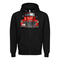 Black western red truck front view Zipper Hoodie - FaDigitalArtStudio